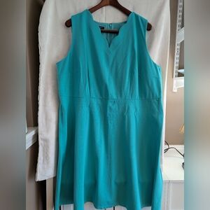 Talbots Turquoise Sleeveless Fit & Flare Dress